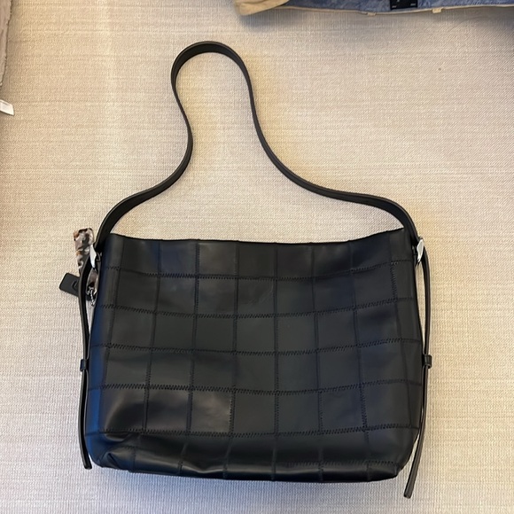 Coachtopia Alter Ego Hobo Bag Checkered Upcrafted Leather Black Leather - Picture 6 of 8